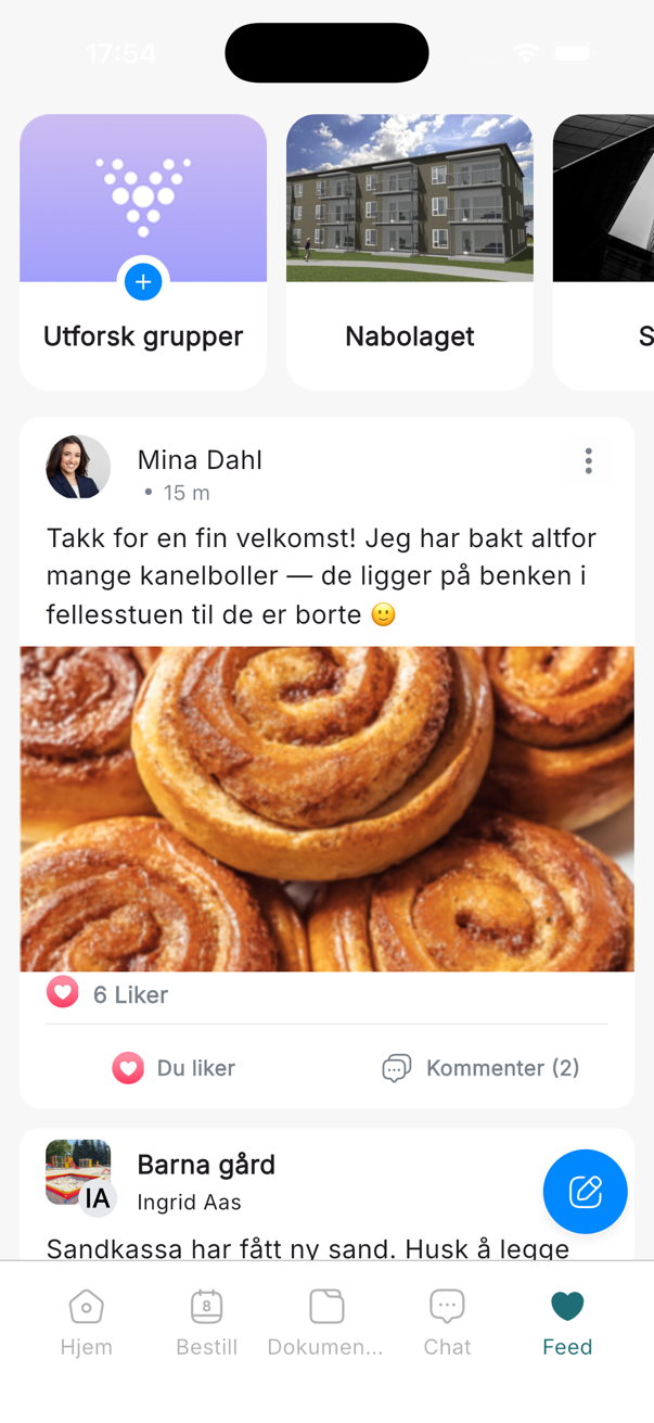 App: oppslagstavle der naboer deler